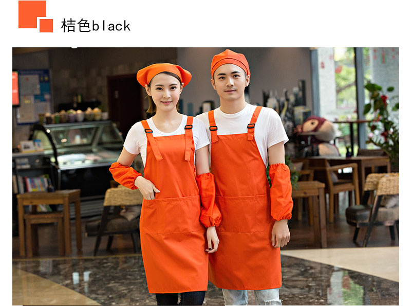 奶茶店美容養生超市餐廳圍裙定制logo印字服務(wù)員工作服背心帶韓版(圖33)