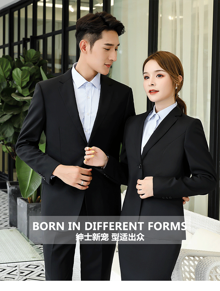 9500# 50%羊毛料黑色男女西裝(圖1)