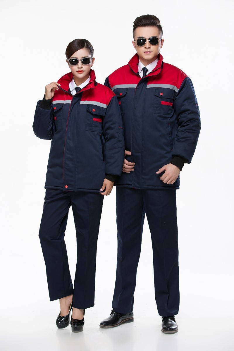 工作服棉衣防寒勞保加厚工程服冬裝汽修維修師男廠(chǎng)服反光條棉襖(圖9)
