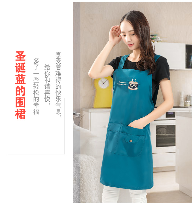 圍裙防水防油韓版時(shí)尚日式可愛(ài)粉成人女無(wú)袖罩衣定制logo印字(圖19)