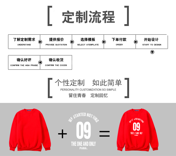 線(xiàn)圈純棉衛衣定制班服印制logo來(lái)圖定做圓領(lǐng)衛衣親子裝團體服定制