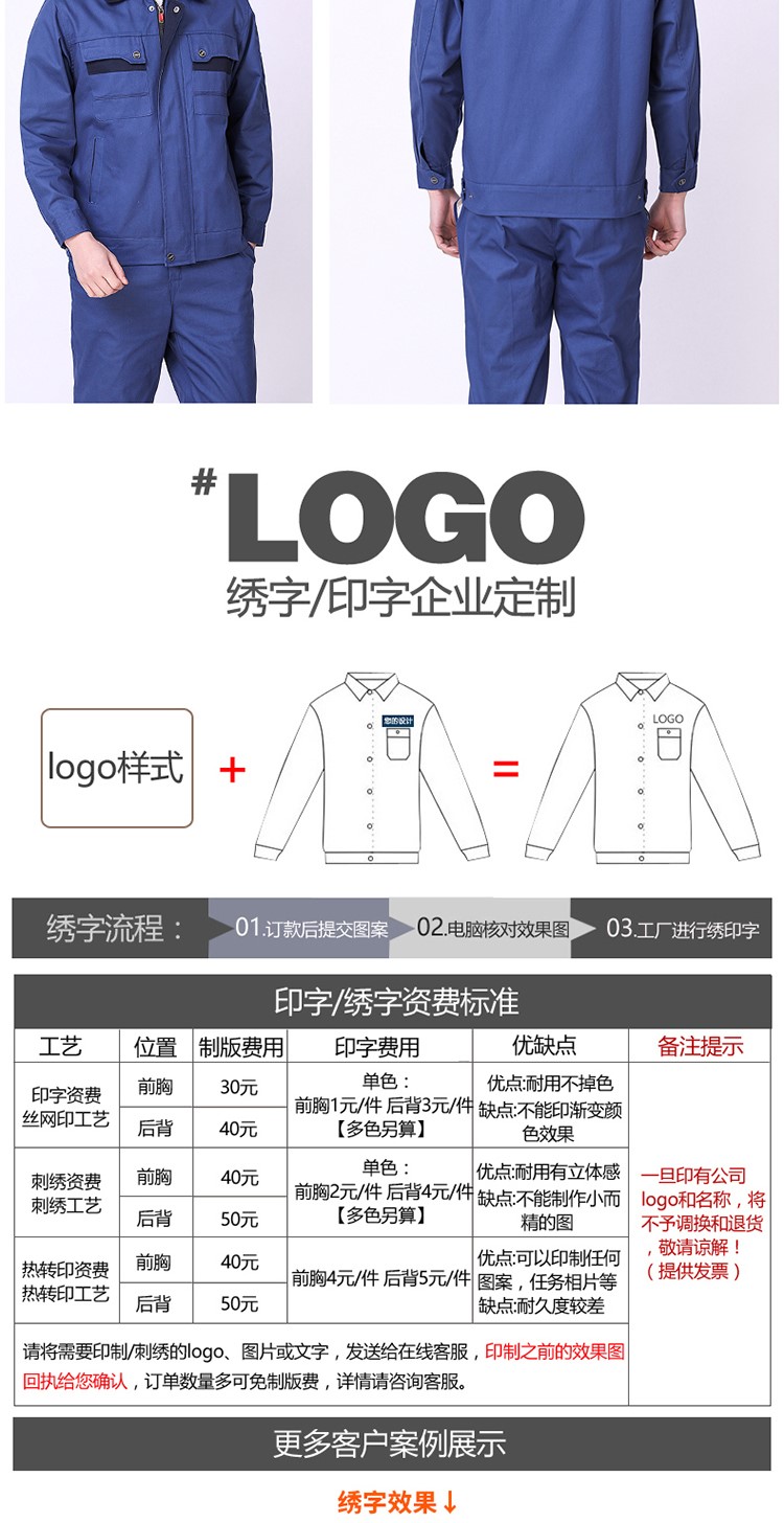 純棉雙層工作服套裝男女加厚耐磨長(cháng)袖防阻燃勞保服機修電焊工作服(圖18)