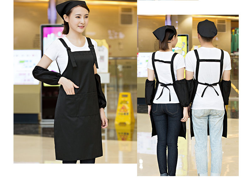 奶茶店美容養生超市餐廳圍裙定制logo印字服務(wù)員工作服背心帶韓版(圖32)