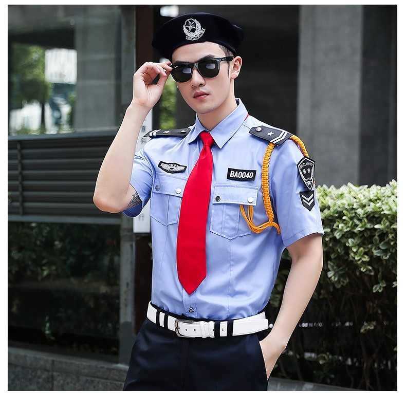 保安服短袖夏裝工作服春秋形象崗黑藍白售樓部房產(chǎn)酒店保安服套裝(圖18)
