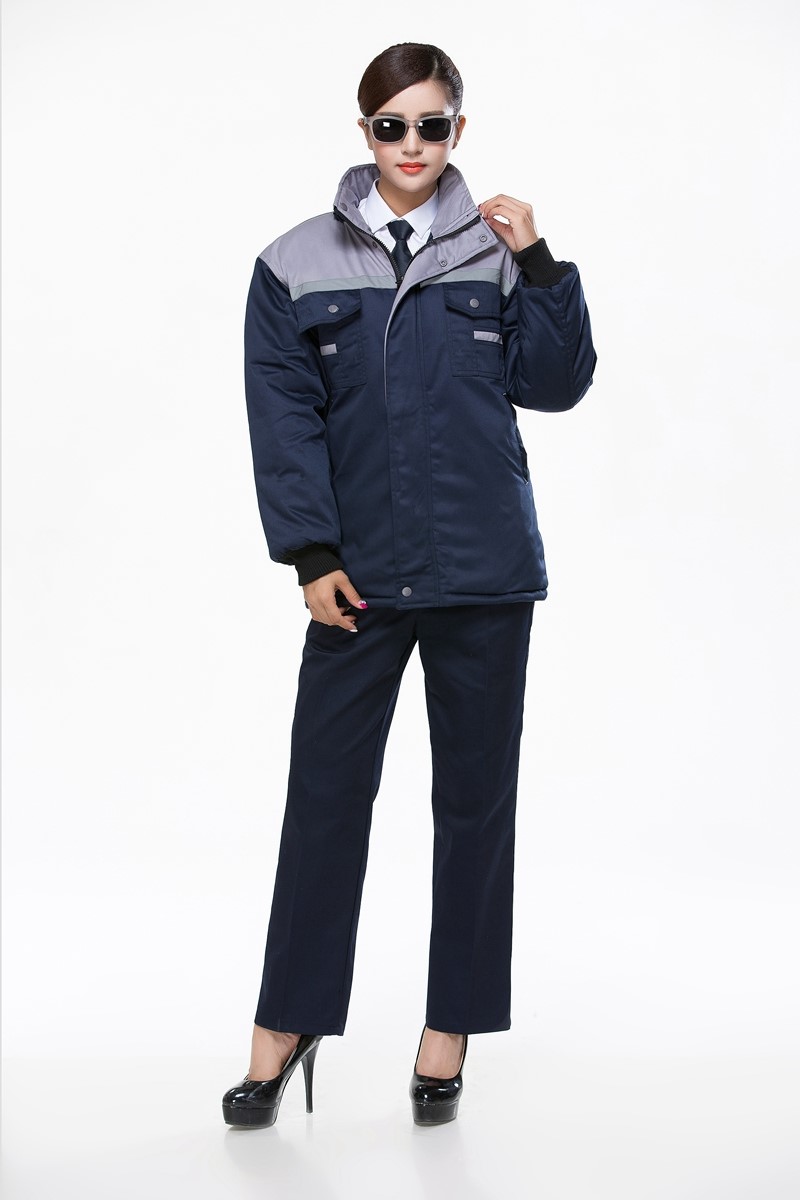 工作服棉衣防寒勞保加厚工程服冬裝汽修維修師男廠(chǎng)服反光條棉襖(圖12)
