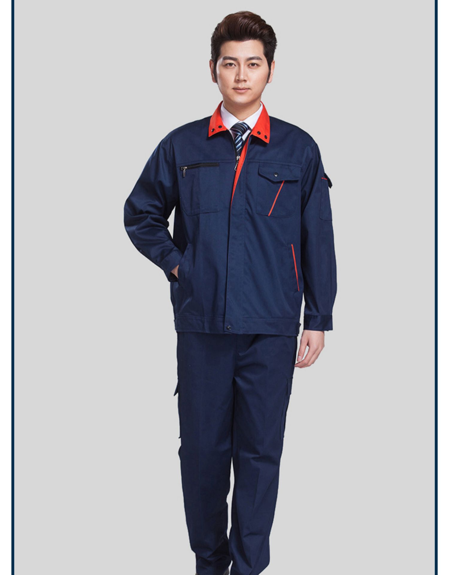 防靜電工作服套裝男長(cháng)袖內含進(jìn)口導電絲石化電子加油站工裝工廠(chǎng)(圖8)