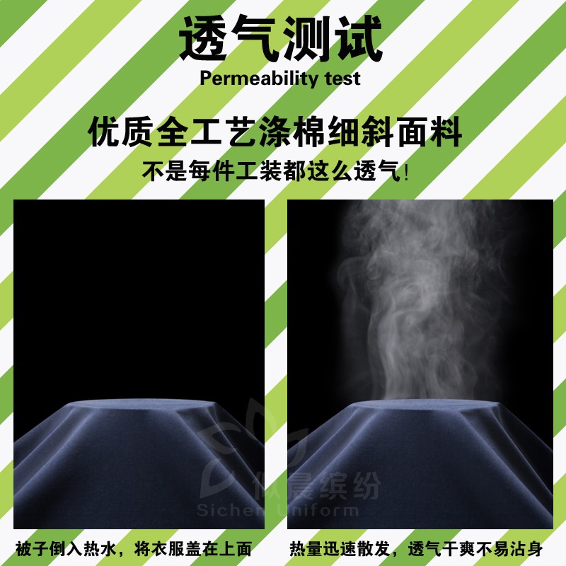 長(cháng)袖工作服套裝男工廠(chǎng)車(chē)間汽修勞保服廠(chǎng)服反光條工程服CVC棉(圖3)