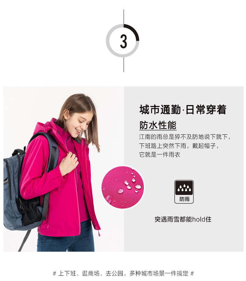秋冬爆款情侶三合一沖鋒衣男防風(fēng)防水兩件套戶(hù)外服女團購定制印標(圖7)