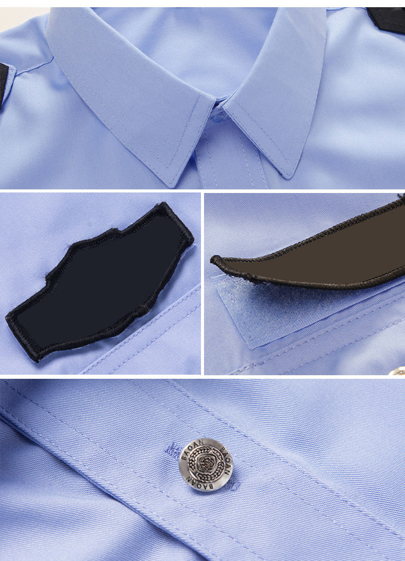 保安服短袖襯衣夏季物業(yè)春秋長(cháng)袖工作制服新式保安服夏天套裝男女(圖23)