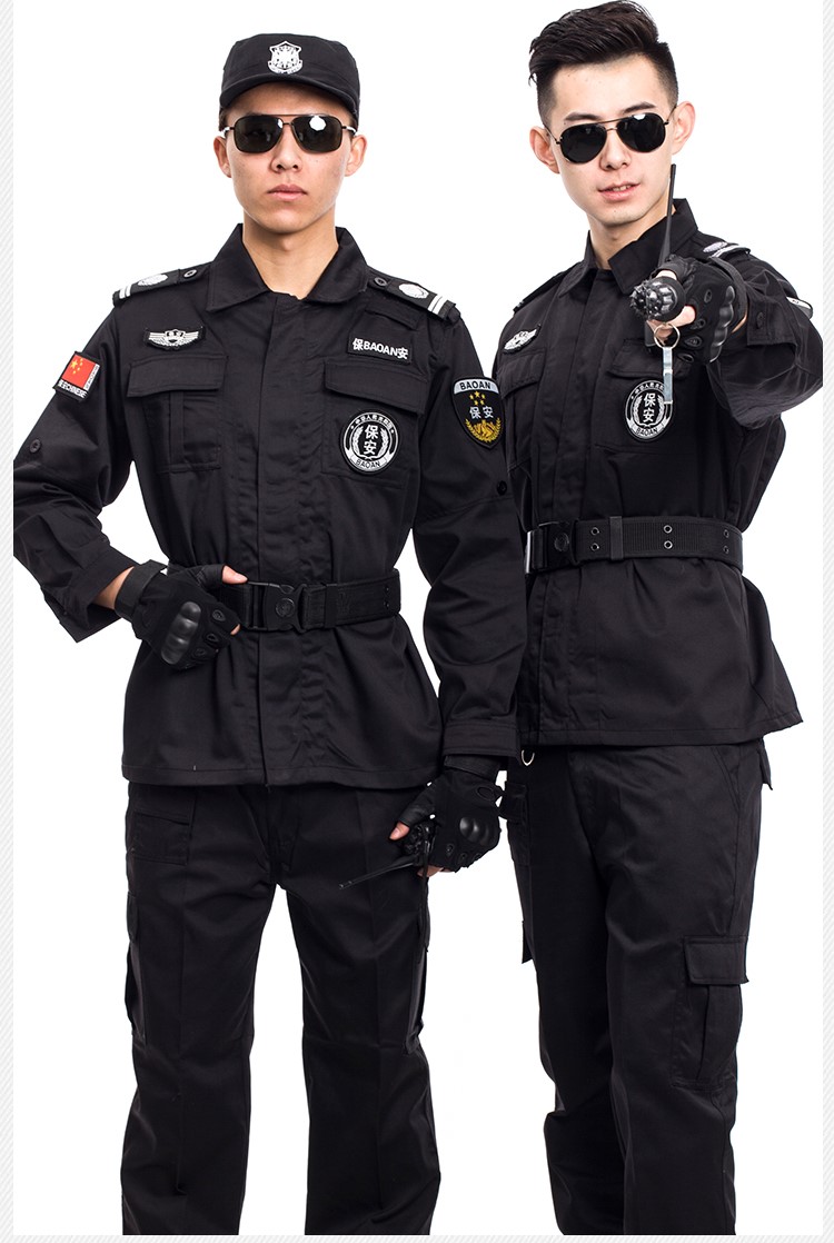 保安工作服套裝男安保物業(yè)服春秋冬長(cháng)袖作訓服黑色夏季短袖保安服(圖8)