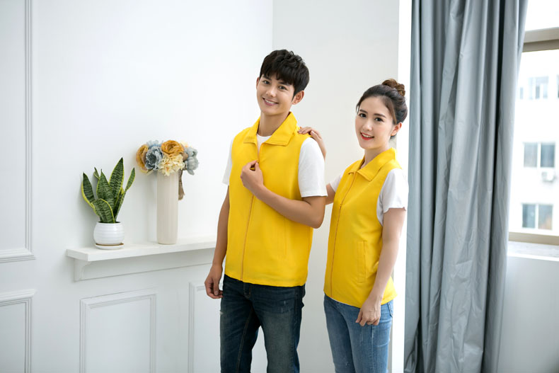 印logo定制志愿者馬甲義工工作服公益活動(dòng)服裝v領(lǐng)背心純棉紅馬甲(圖19)