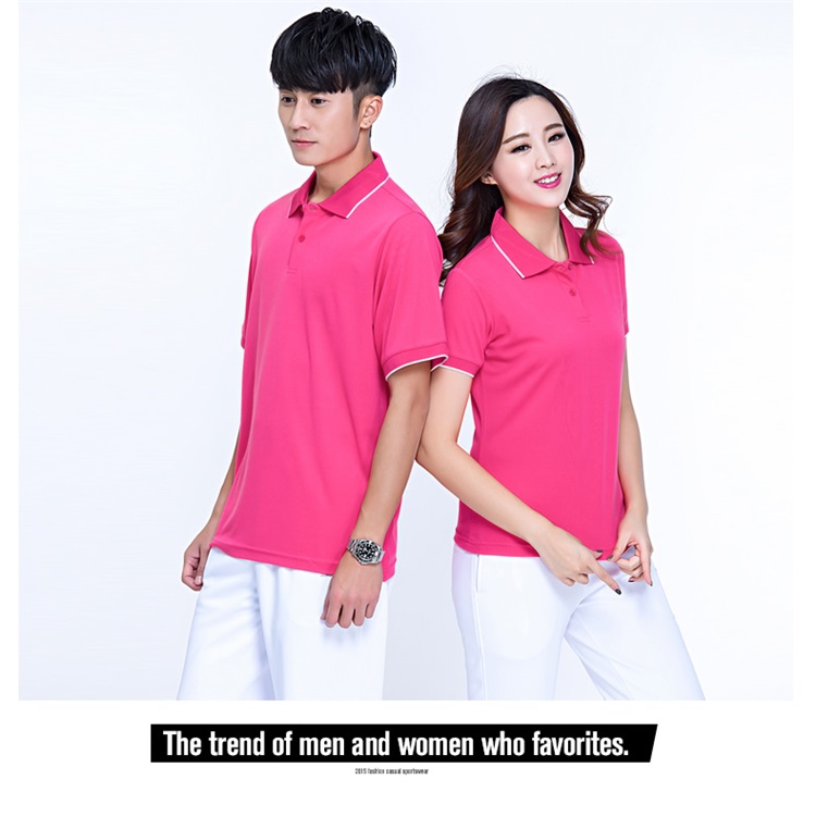 夏季情侶運動(dòng)短袖t恤男女速干透氣POLO衫團體定制logo工作服上衣(圖10)
