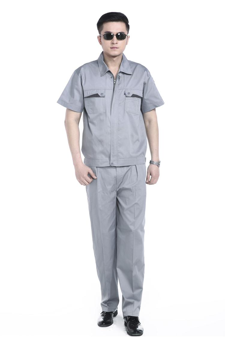 短袖工程服套防靜電工服 勞保工作服 維修4S汽修服 工裝制服(圖1)