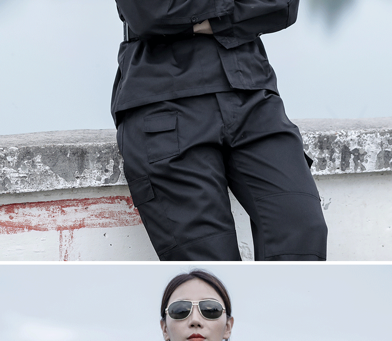 特種兵訓作服套裝黑色男作戰訓練服春秋款耐磨保安工作服女戰術(shù)服(圖11)