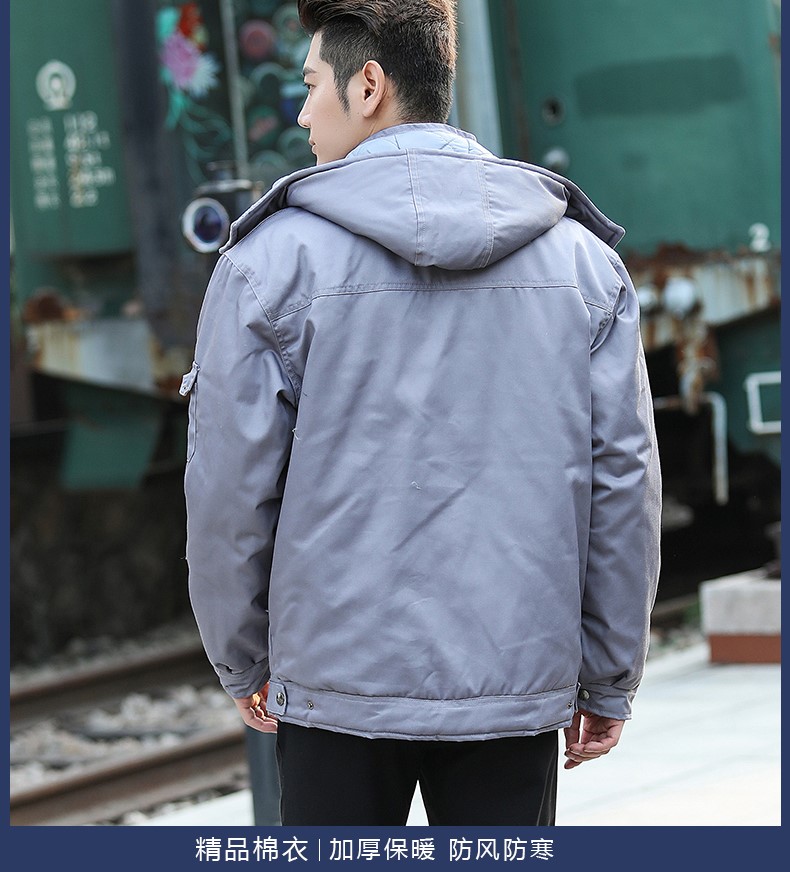 冬季長(cháng)袖工作服棉衣套裝 男式冬裝加厚勞保服棉服 工廠(chǎng)車(chē)間棉襖(圖19)