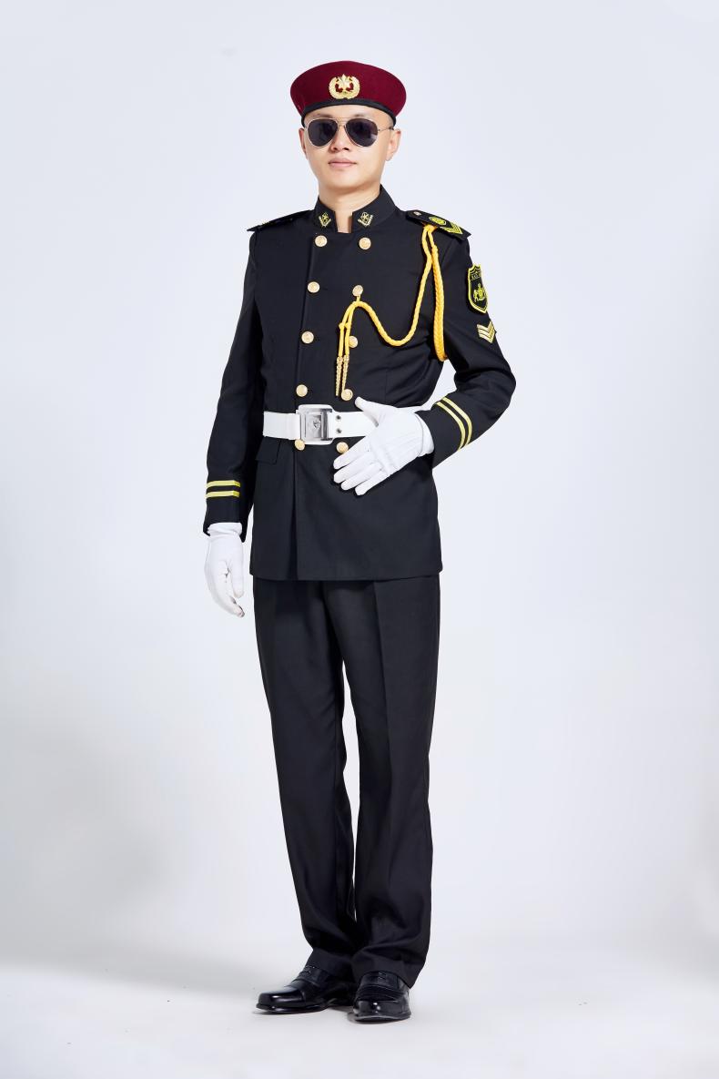 新款春秋立領(lǐng)保安服形象崗禮賓服物業(yè)售樓部房產(chǎn)制服工作服套裝男(圖16)