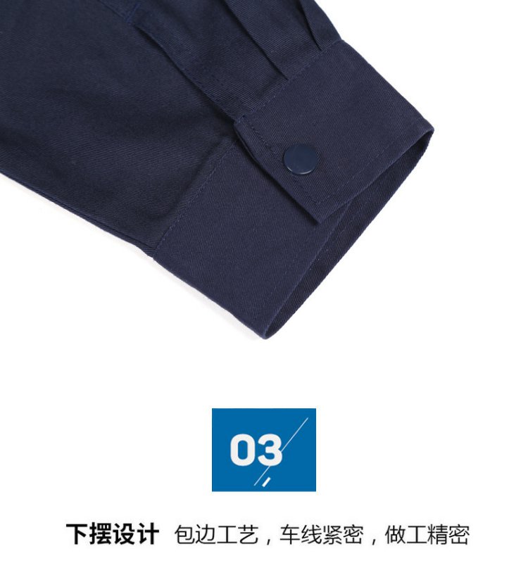 定做繡印logo長(cháng)袖工作服套裝男女春秋工廠(chǎng)車(chē)間工程服勞保服汽修服(圖6)