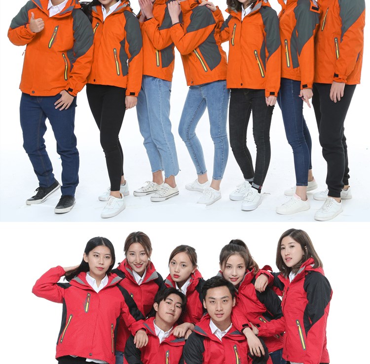 沖鋒衣定制團體企業(yè)工作服男登山服旅游女防風(fēng)防水保暖印logo刺繡(圖24)