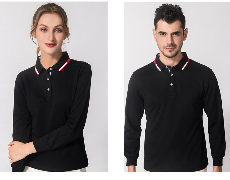 長(cháng)袖polo衫定制印logo工作服翻領(lǐng)員工班服男女文化廣告衫印字定做(圖23)