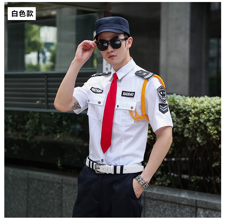 保安服短袖夏裝工作服春秋形象崗黑藍白售樓部房產(chǎn)酒店保安服套裝(圖13)