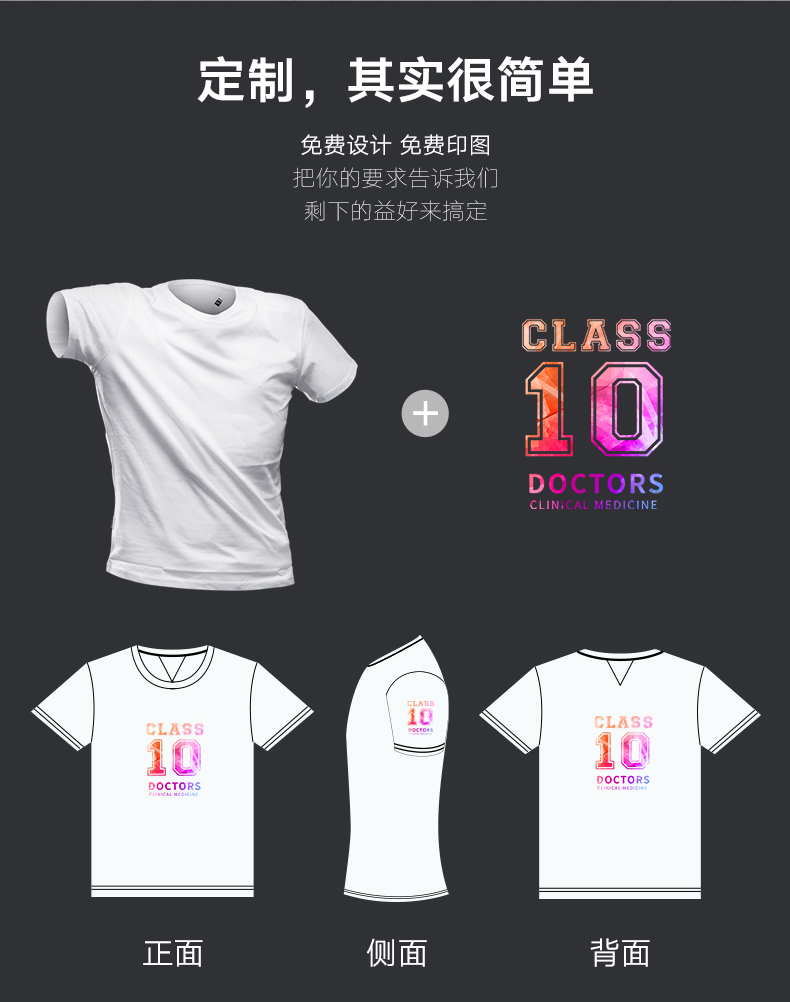 定制T恤 畢業(yè)班服定制diy夏季工作服廣告文化衫定制定做衣服短袖(圖12)