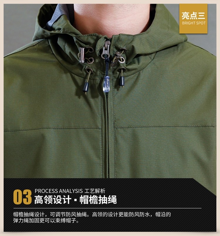 秋裝男連帽風(fēng)衣公司定制logo印字圖片沖鋒衣外套戶(hù)外防風(fēng)雨工作服(圖11)