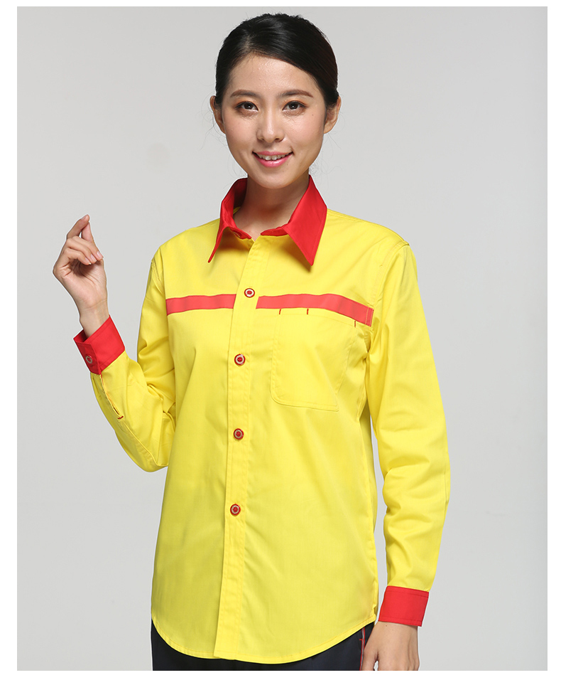 加油站工作服夏裝中石化加氣站油站半袖防靜電工作服男女套裝(圖11)