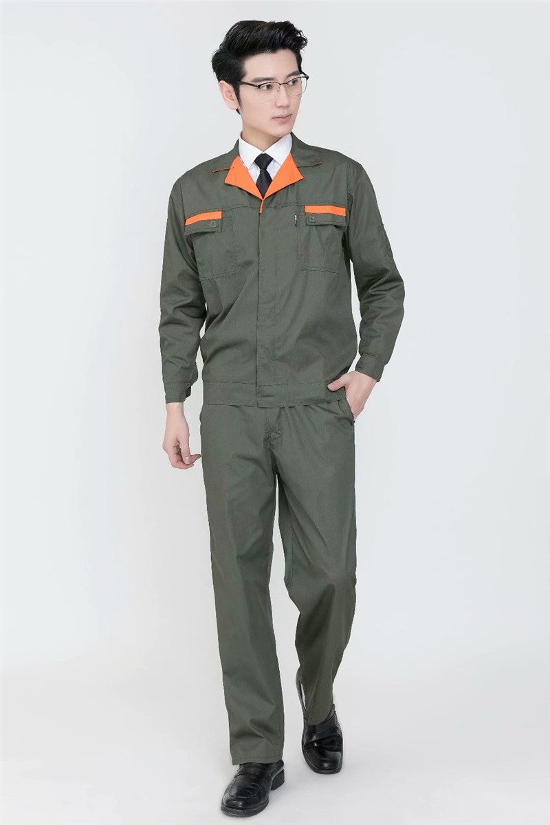 春秋長(cháng)袖工作服套裝男秋冬定制耐磨汽修廠(chǎng)服工裝電焊服勞保服(圖3)