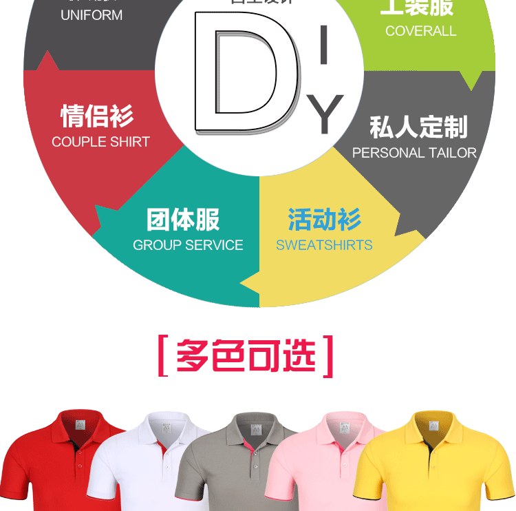 polo衫定制t恤短袖工作服印字Logo文化廣告衫定做工衣團體服刺繡(圖5)