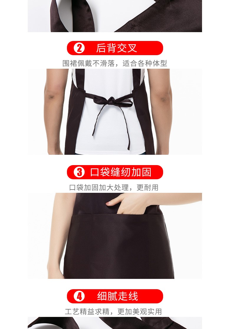 圍裙定制logo印字家用廚房純棉防水防油定做餐飲店工作服女時(shí)尚男(圖9)