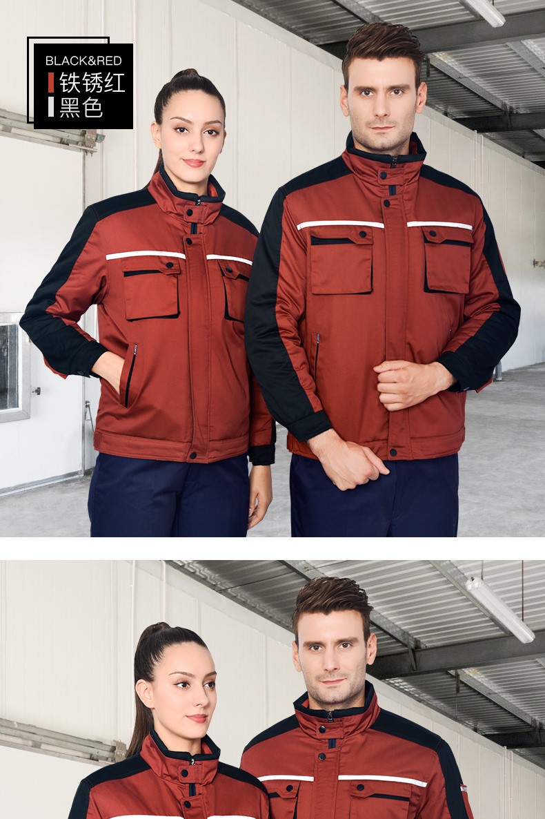 工作服棉衣男冬季加厚耐磨防寒棉服棉襖工廠(chǎng)車(chē)間反光條勞保服冬裝(圖11)