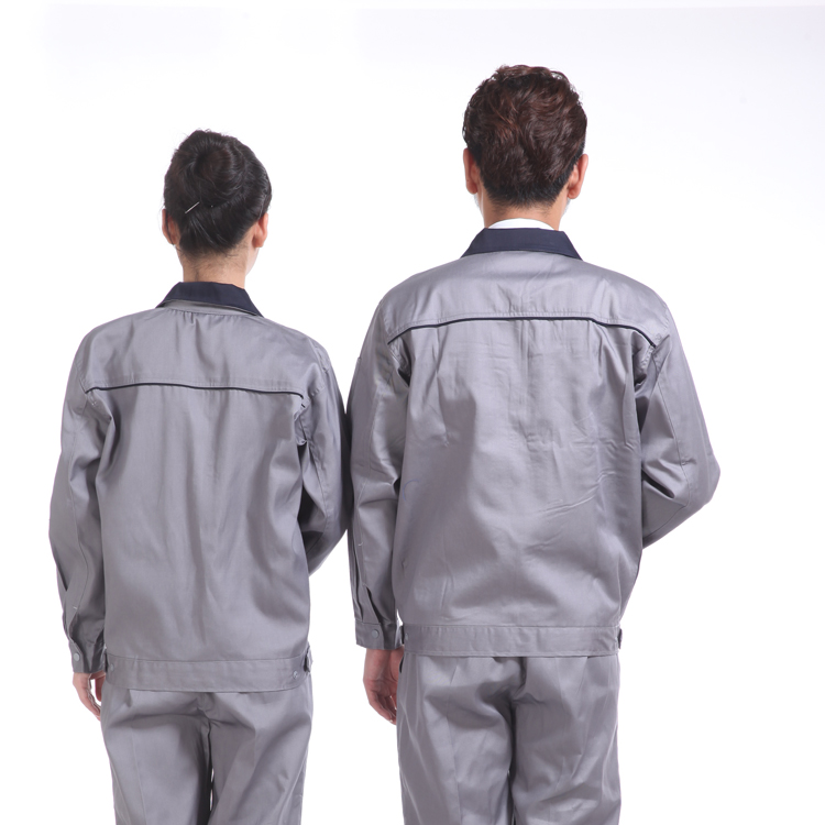 淺灰拼色工作服廠(chǎng)服 春季施工工程服長(cháng)袖套裝 工廠(chǎng)工人用勞保服(圖4)