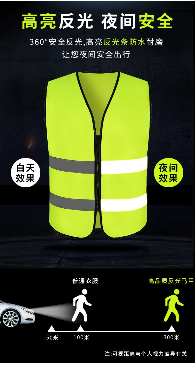 環(huán)衛交通駕駛員安全防護夜間外套反光衣馬甲定制熒光背心服可印字(圖4)