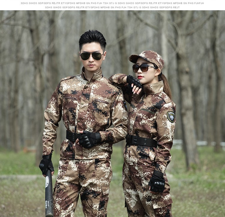 荒漠迷彩服套裝男特種兵軍裝戶(hù)外作訓服學(xué)生軍訓服耐磨勞保服(圖9)