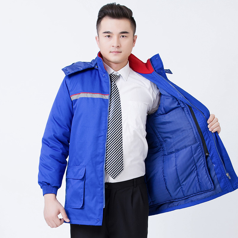 防靜電棉服加油站工作服冬裝 勞保棉衣 中石化反光條冬裝棉襖(圖4)