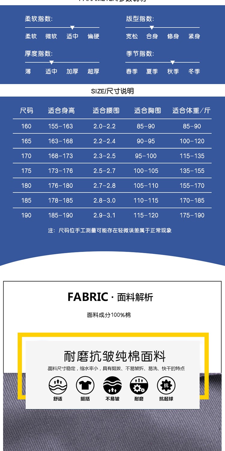 純棉雙層工作服套裝男女加厚耐磨長(cháng)袖防阻燃勞保服機修電焊工作服(圖4)