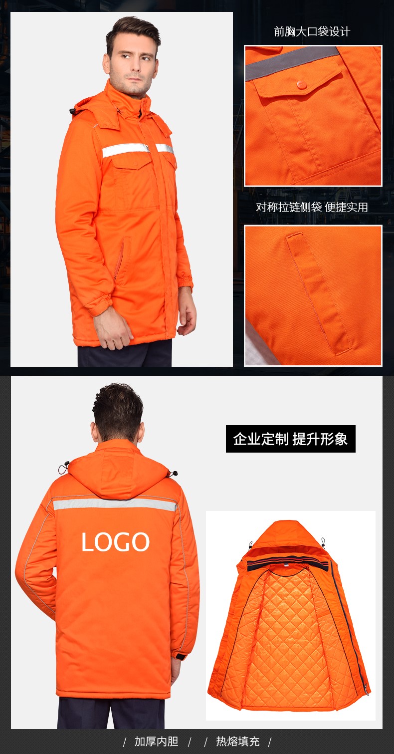 工作服棉衣男加厚耐磨冬季保暖防寒勞保棉服環(huán)衛中鐵工人棉襖冬裝(圖15)