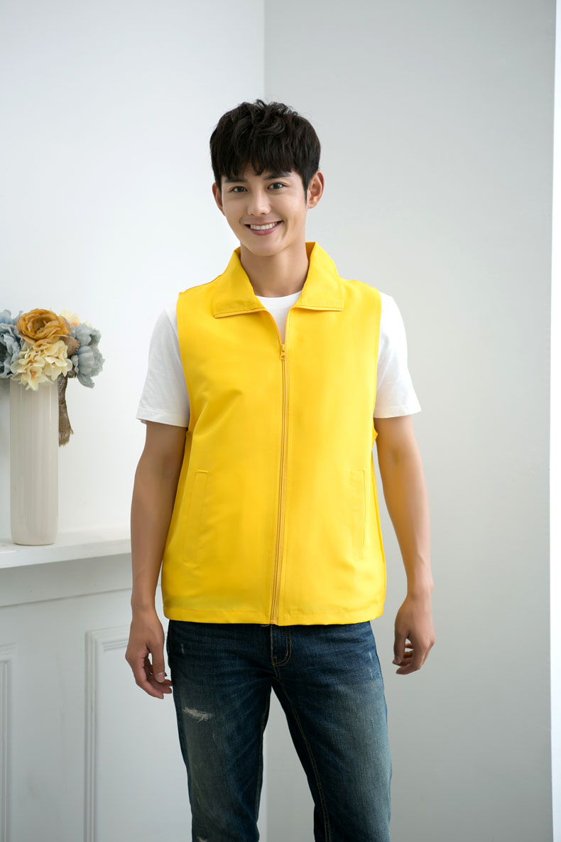 印logo定制志愿者馬甲義工工作服公益活動(dòng)服裝v領(lǐng)背心純棉紅馬甲(圖23)