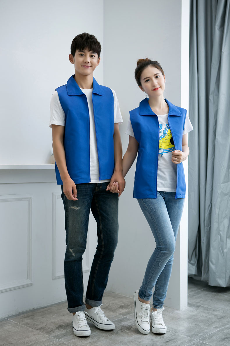 印logo定制志愿者馬甲義工工作服公益活動(dòng)服裝v領(lǐng)背心純棉紅馬甲(圖27)