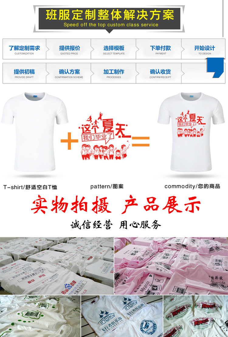 班服短袖定制夏季學(xué)生運動(dòng)會(huì )t恤印logo工作服diy圖案同學(xué)聚會(huì )衣服(圖1)