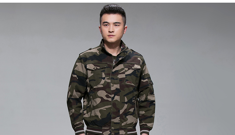 美軍旅風(fēng)迷彩工作服套裝 男戶(hù)外保安服勞保服套裝 夾克款工裝(圖12)
