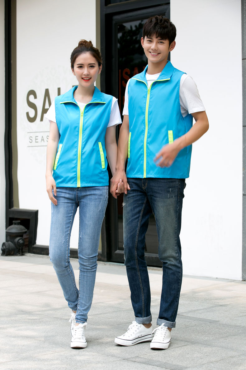 印logo定制志愿者馬甲義工工作服公益活動(dòng)服裝v領(lǐng)背心純棉紅馬甲(圖51)