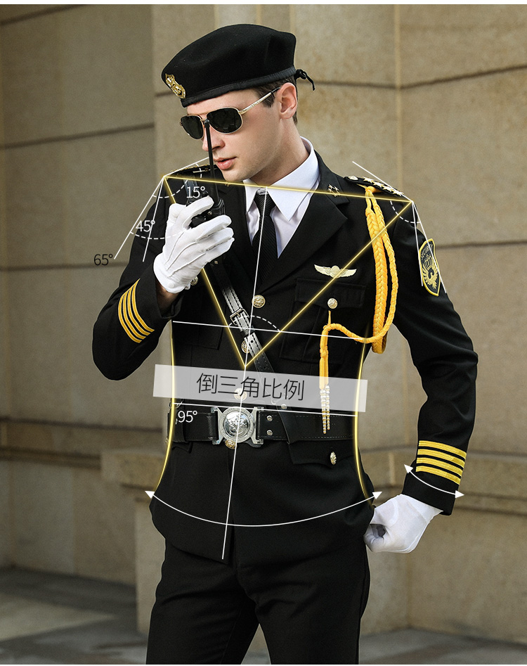 新式保安工作服套裝男春秋保安制服冬裝安保物業(yè)形象崗禮賓服工裝(圖9)