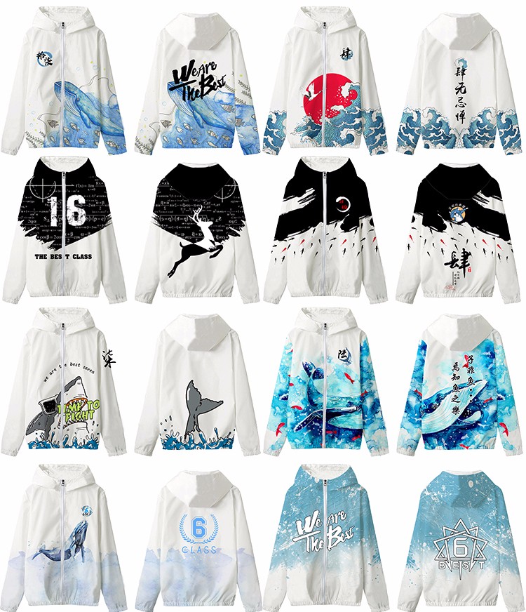 全身印班服長(cháng)袖連帽外套拉鏈風(fēng)衣定做diy學(xué)生運動(dòng)會(huì )隊服衛衣定制(圖15)