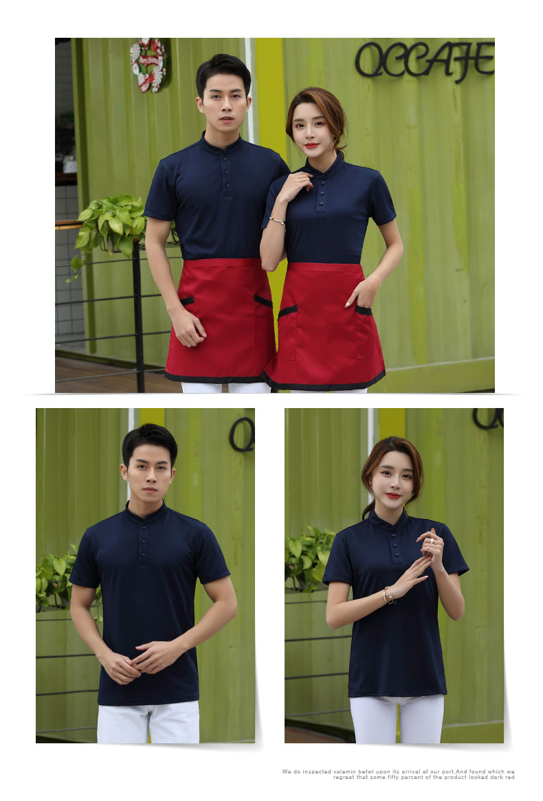 工作服定制短袖T恤印字logo立領(lǐng)企業(yè)文化polo衫餐廳服務(wù)員酒店服(圖10)
