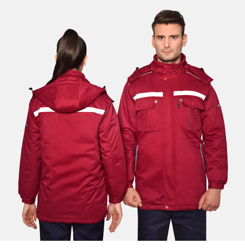 冬季工作服棉衣男加厚保暖防寒反光條棉服勞保服棉襖工廠(chǎng)車(chē)間冬裝(圖15)