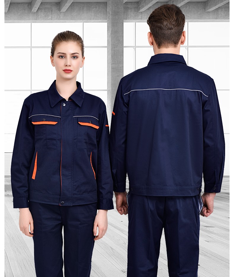 工作服套裝男 長(cháng)袖加厚耐磨工廠(chǎng)車(chē)間汽修服勞保服上衣定做印字(圖17)
