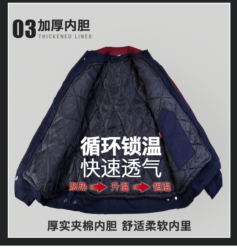 工作服棉衣男冬季加厚保暖棉襖棉服可拆卸汽修服勞保服工程服棉衣(圖9)