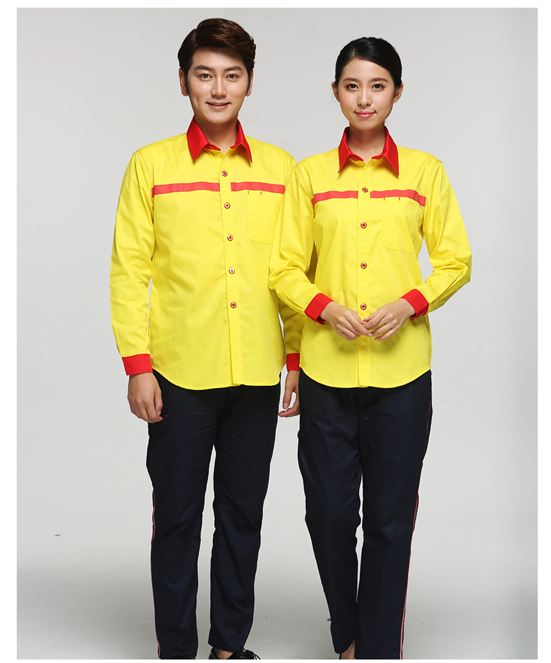 加油站工作服夏裝中石化加氣站油站半袖防靜電工作服男女套裝(圖5)