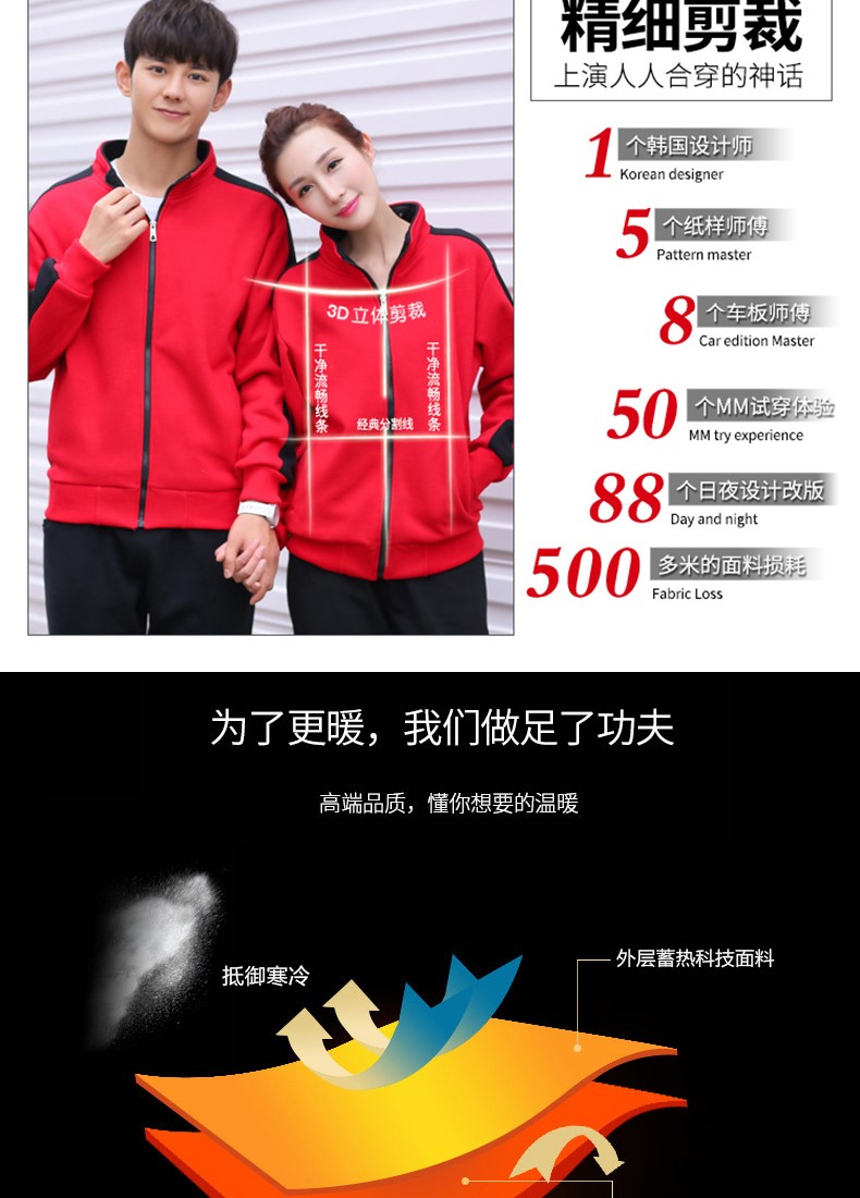 衛衣定制印字logo工作服加絨外套定做工裝聚會(huì )團體服班服diy刺繡(圖5)